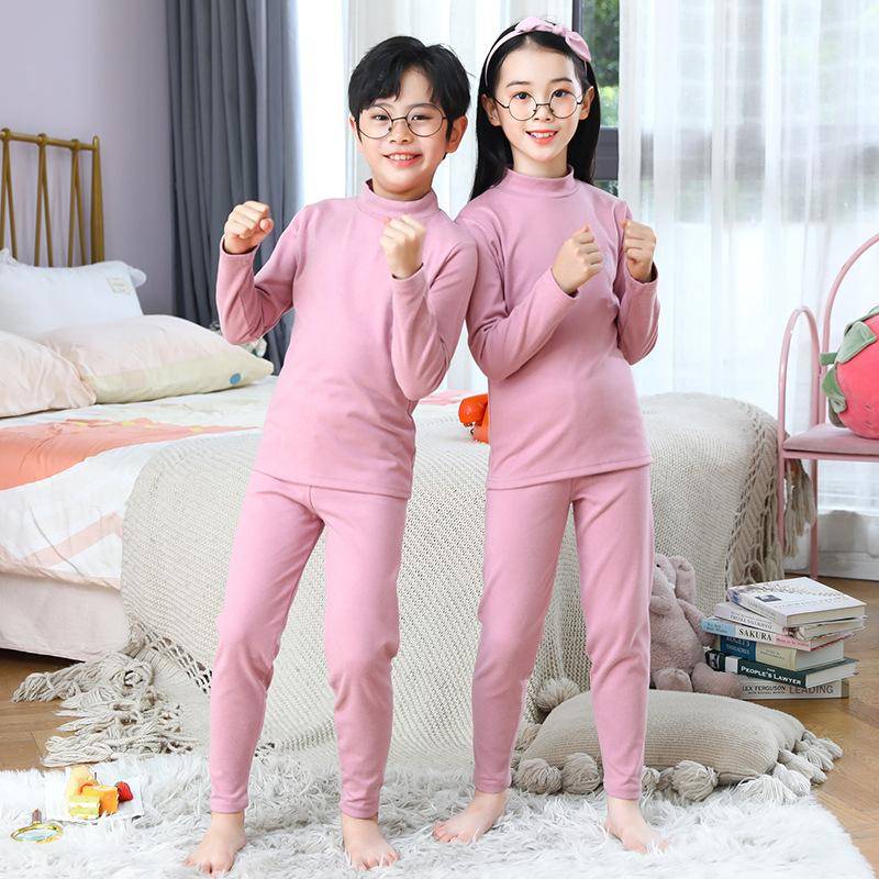 Frühling Herbst Thermo-Unterwäsche Anzug Mädchen Sets Jungen Pyjama Sets Baby Nachtwäsche Kinder 130cm rosa von Joom DACH