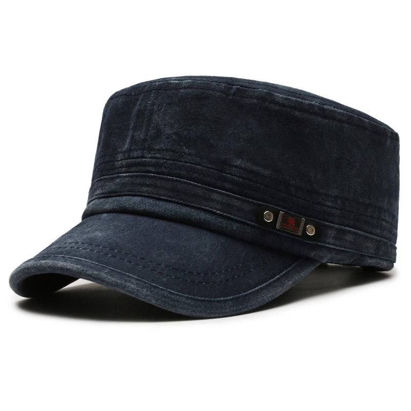Frühling Herbst herren Military Caps Denim Schiebermütze Armee Visiere Hut Männer Training Cadet Caps dunkelblau von Joom DACH