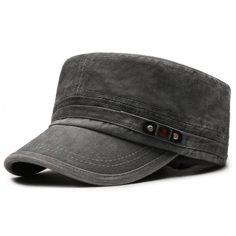 Frühling Herbst herren Military Caps Denim Schiebermütze Armee Visiere Hut Männer Training Cadet Caps grau von Joom DACH