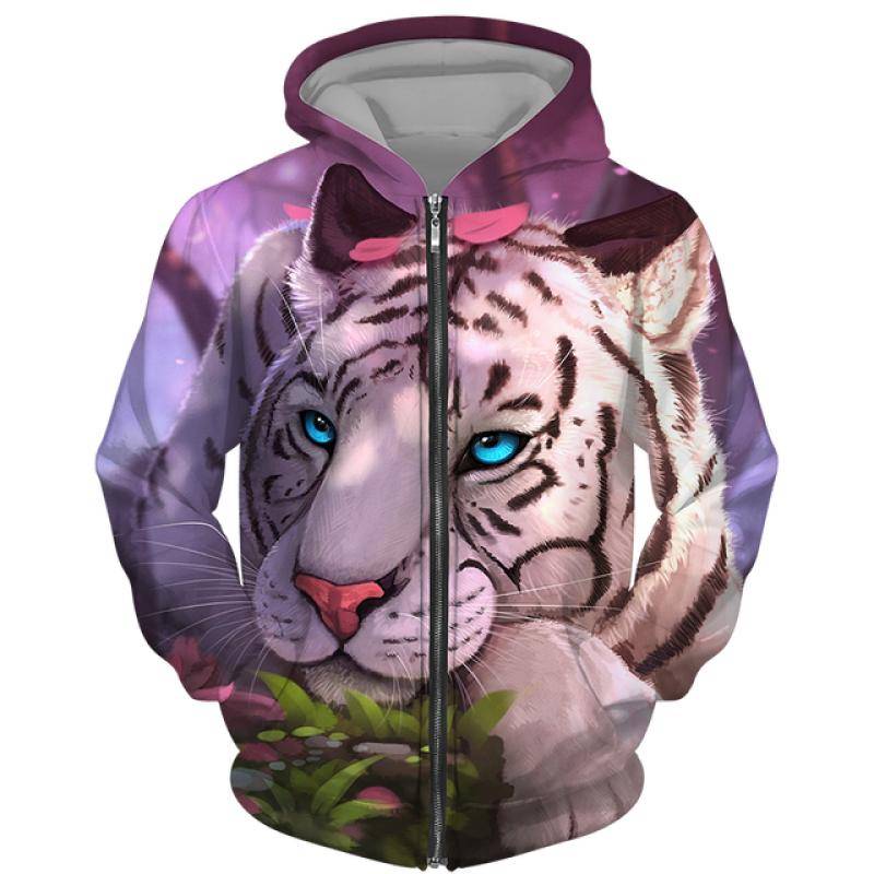 Frühling Herbst männer Zipper Hoodie Sweatshirts 3D Tier Löwe Tier Druck Mit Kapuze Pullover Mode Jacke Casual Sportswear M von Joom DACH