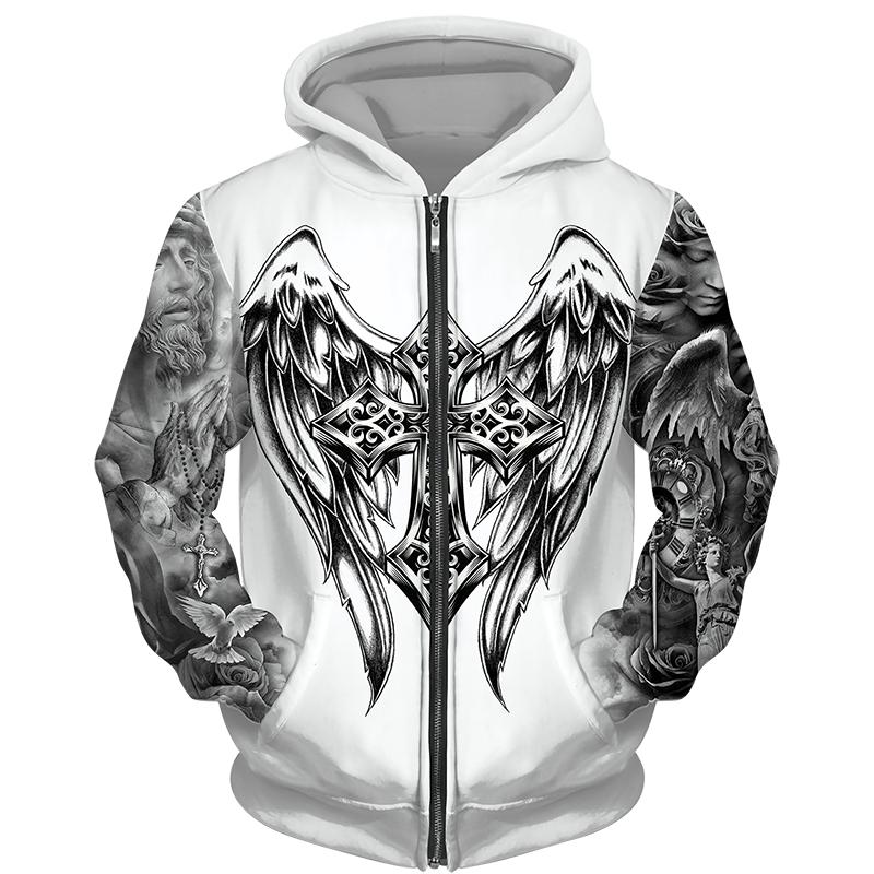 Frühling Herbst männer Zipper Hoodie Sweatshirts 3D Tier Löwe Tier Druck Mit Kapuze Pullover Mode Jacke Casual Sportswear XL von Joom DACH