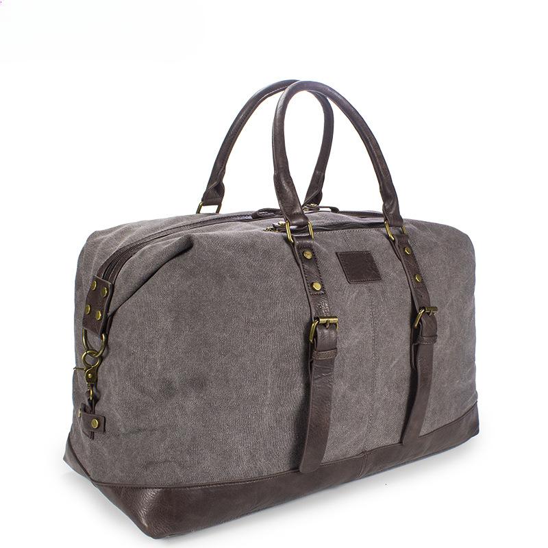 Frühling Herren Reisetasche Solid Canvas Outdoor Fitness Tasche Sporttasche Hand Seesack graue von Joom DACH