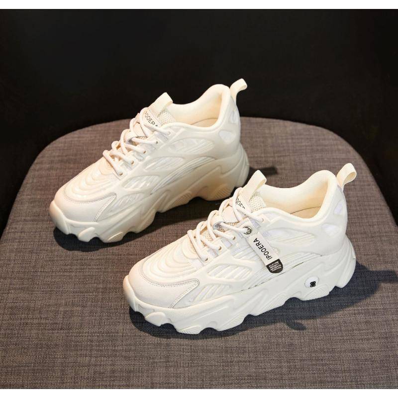 Frühling Neue Atmungsaktive Dicksohlige Sportschuhe Damen Innenerhöhung Damenschuhe Plus Samt Daddy Schuhe Damen Kleine Größe 31 von Joom DACH