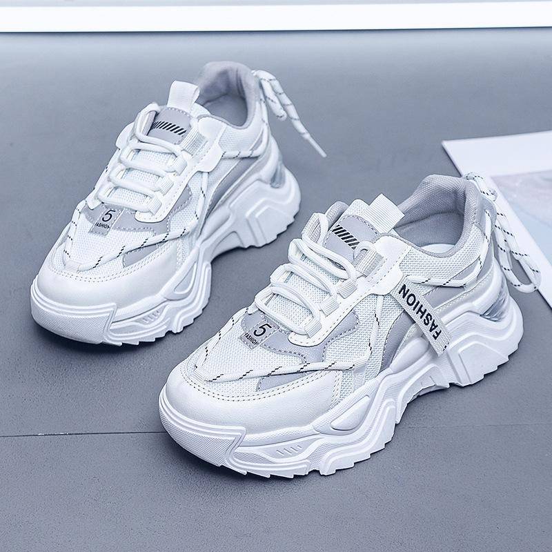Frühling Neue Dicksohlige Daddy Schuhe Damen Koreanische Version Atmungsaktive Quaste Erhöhende Sneaker Studentenschuhe 38 von Joom DACH