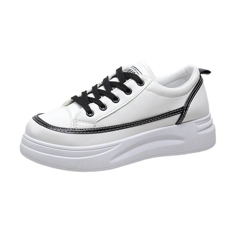 Frühling Neue Farbabstimmung Schnürschuhe Damen Muffin Weiches Leder Weiche Sohle Erhöhen Plateau Lässig Sport Weiß Schuhe 40 von Joom DACH