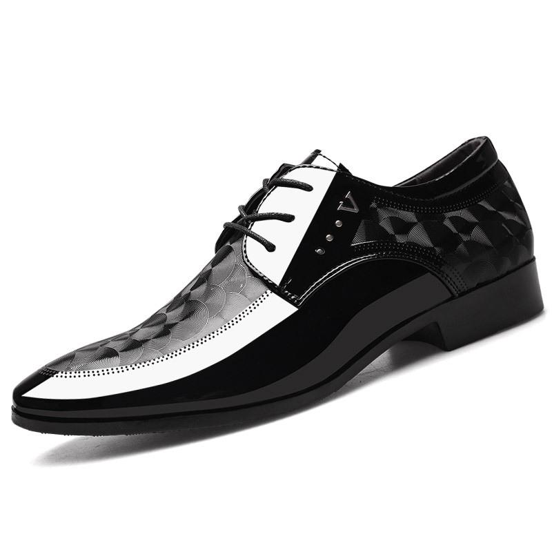 Frühling Neue Glänzende Lederschuhe Herren Business Formale Schuhe Große Größe Herrenschuhe All-Match-Hochzeitsschuhe 41 schwarz von Joom DACH