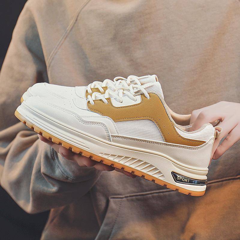 Frühling Neue Herren Sport Freizeitschuhe Trendige Low-Top Schuhe Leder Weiße Schuhe Herren Board Schuhe 44 von Joom DACH