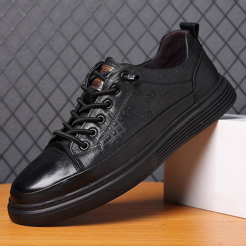 Frühling Neue Herren Top Layer Rindsleder Casual Sneakers Slip on Echtleder Sportschuhe Herrenmode Plaid Herrenschuhe 44 von Joom DACH