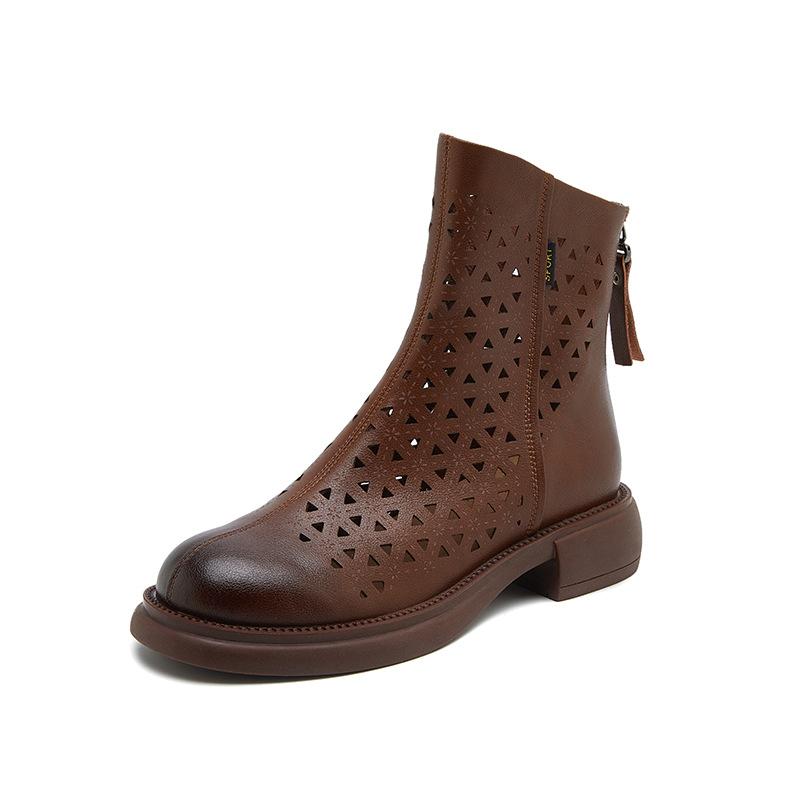 Frühling Neue Hohl Damen Kleine Größe Höhe Zunehmende Einlegesohle Retro Stiefel Damen Casual Zurück Damen Reißverschluss Schuhe 41 von Joom DACH