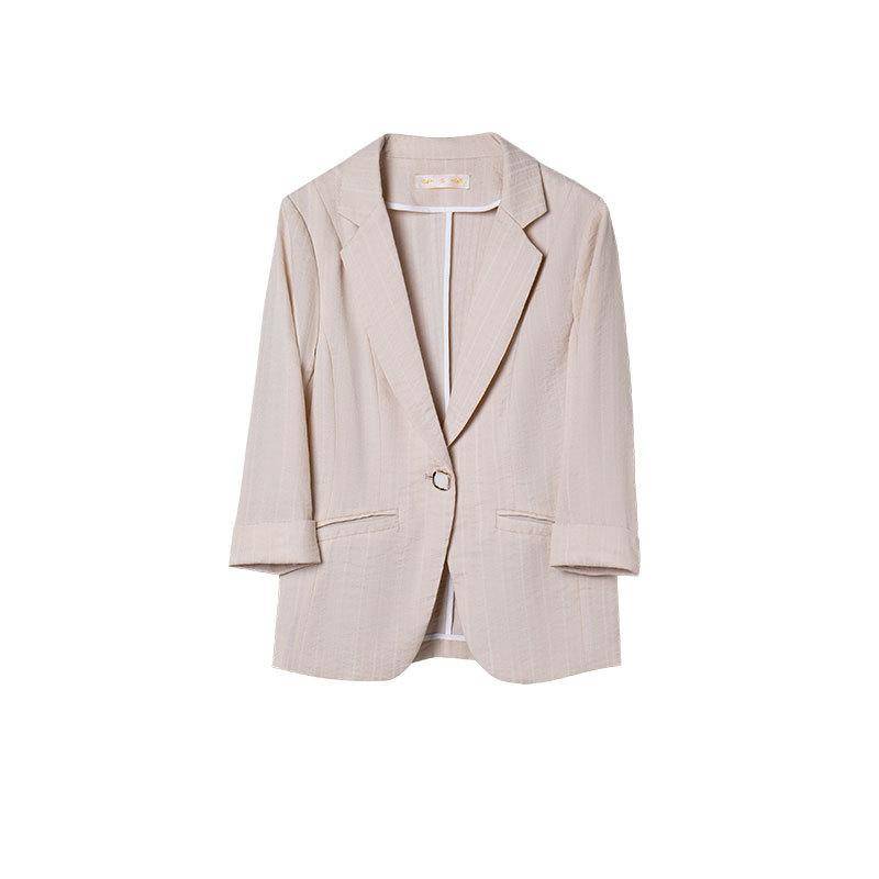 Frühling Neue Kleine Anzug frauen Ein Knopf Apricot Weiß Mode Schlank Anzug Jacke Schwarz und Weiß Jacke 2XL von Joom DACH