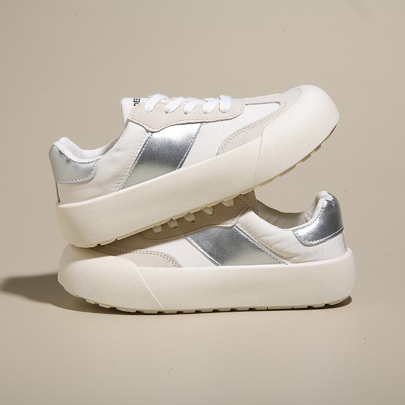 Frühling Neue Plateau Weiße Schuhe Student Vielseitige Lässige Board Schuhe Ins Trendige Muffin Schuhe Damen 40 beige von Joom DACH