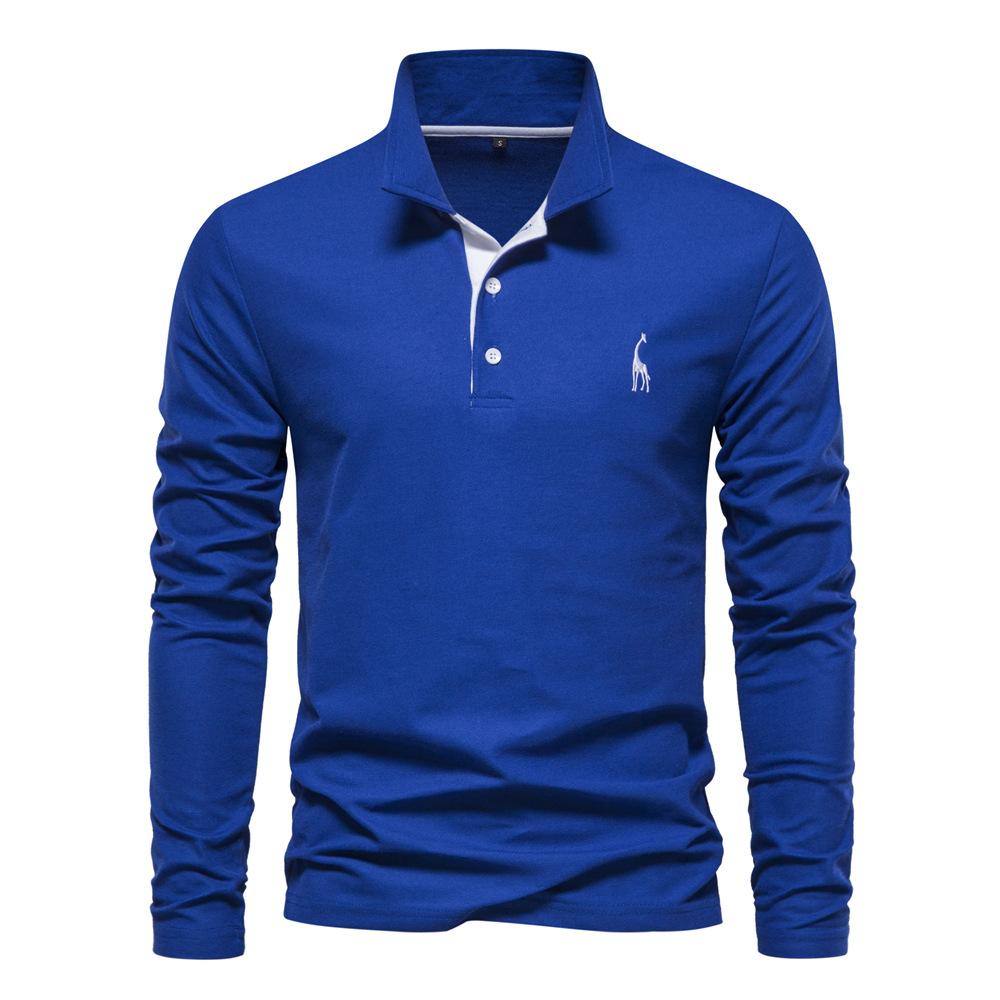 Frühling Neue Revers männer Baumwolle POLO Shirt Mode Lässig herren Fawn Stickerei Langarm XL von Joom DACH