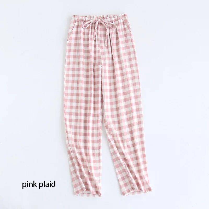 Frühling Paare Baumwolle Gaze Schlaf Hosen Damen Hause Krawatte Pyjama Hose Unten Hosen Schlaf Hose Frau Pyjama Bottoms M von Joom DACH