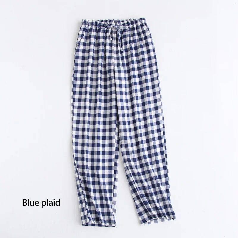 Frühling Paare Baumwolle Gaze Schlaf Hosen Damen Hause Krawatte Pyjama Hose Unten Hosen Schlaf Hose Frau Pyjama Bottoms XL von Joom DACH