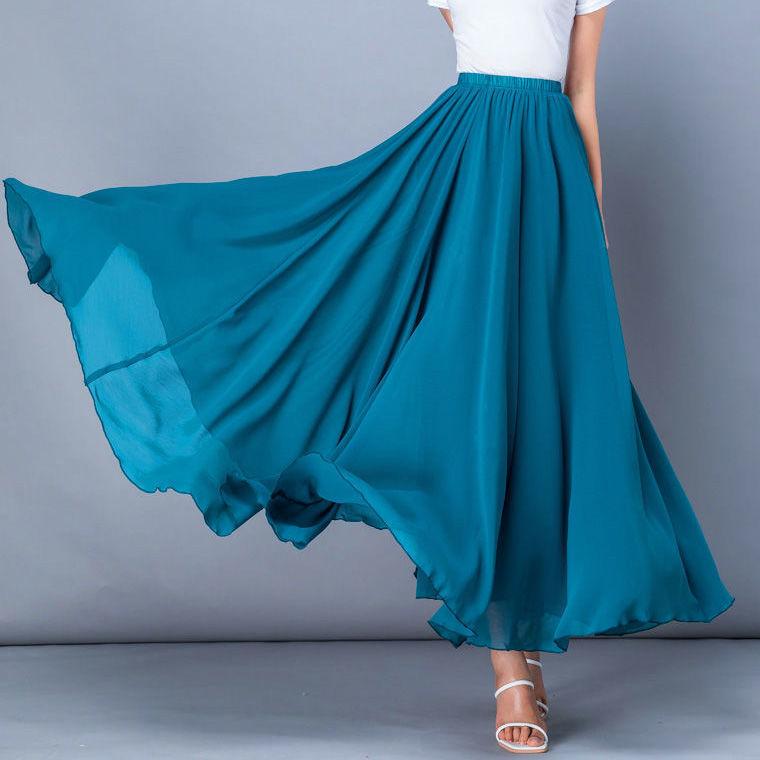 Frühling Rock Schicht Chiffon Lange Röcke Für Frauen Elegante Casual Hohe Taille Boho Strand Maxi Röcke Saias Femme L blau Frühling Rock Schicht Chiffon Lange Röcke Für Frauen Elegante Casual Hohe Taille Boho Strand Maxi Röcke Saias Femme L blau von Joom DACH
