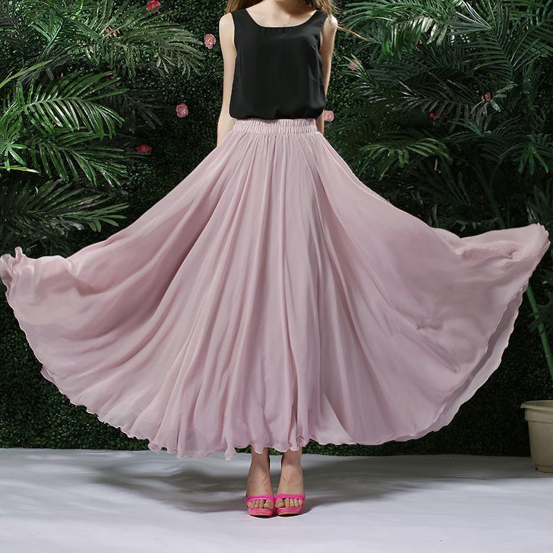 Frühling Rock Schicht Chiffon Lange Röcke Für Frauen Elegante Casual Hohe Taille Boho Strand Maxi Röcke Saias Femme XL rosa Frühling Rock Schicht Chiffon Lange Röcke Für Frauen Elegante Casual Hohe Taille Boho Strand Maxi Röcke Saias Femme XL rosa von Joom DACH