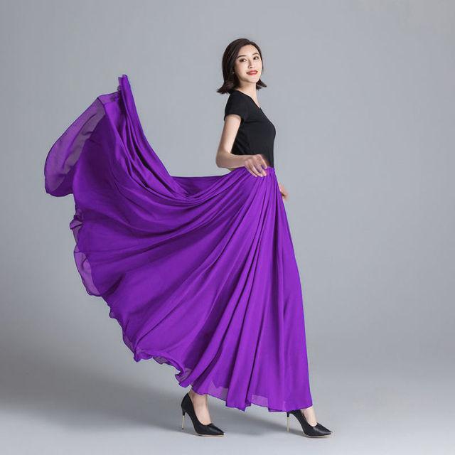 Frühling Rock Schicht Chiffon Lange Röcke Für Frauen Elegante Casual Hohe Taille Boho Strand Maxi Röcke Saias Femme XL violett Frühling Rock Schicht Chiffon Lange Röcke Für Frauen Elegante Casual Hohe Taille Boho Strand Maxi Röcke Saias Femme XL violett von Joom DACH
