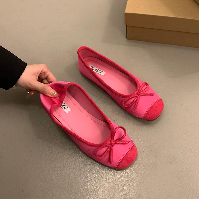 Frühling Schleife Damen Mary Jane Schuhe Mode Flache Slipper Party Hochzeit Abschlussball Bonbonfarbe Damenschuhe 35 von Joom DACH