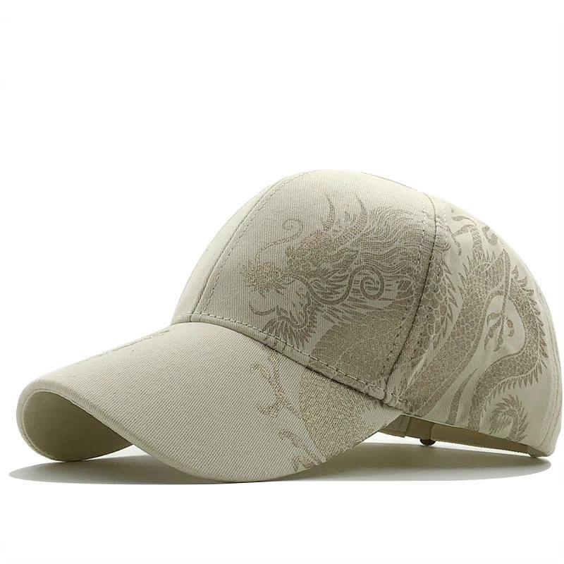 Frühling Sommer Chinesischen Stil Drachen Design Muster Baseball Kappe Outdoor Caps Herren Trucker Hut Golf Hüte Angeln Hut Sport Hüte beige von Joom DACH