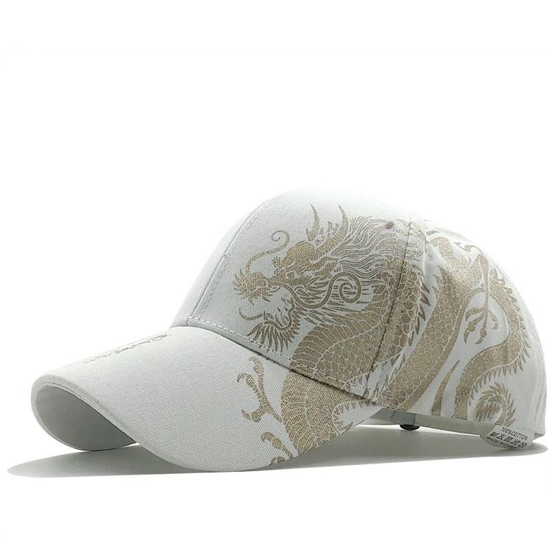 Frühling Sommer Chinesischen Stil Drachen Design Muster Baseball Kappe Outdoor Caps Herren Trucker Hut Golf Hüte Angeln Hut Sport Hüte weiß von Joom DACH