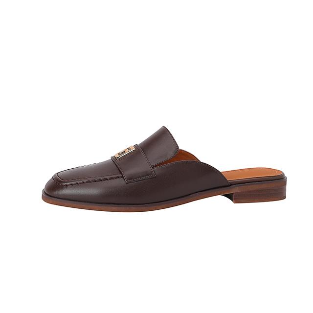 Frühling Sommer Damen Sandalen Damen Schuhe Echtes Leder Solide Hausschuhe Schuhe Für Damen Damen Hausschuhe Pantoletten Flache Schuhe 38 braun von Joom DACH