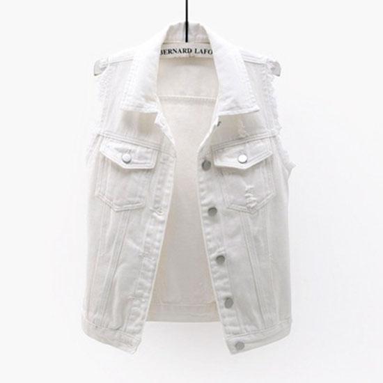 Frühling Sommer Farbe Denim Weste frauen Kurze Koreanische Lose Langarm Jacke Student Top L weiß von Joom DACH
