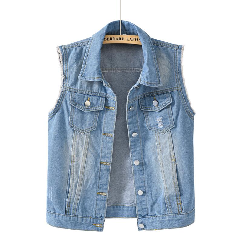 Frühling Sommer Farbe Denim Weste frauen Kurze Koreanische Lose Langarm Jacke Student Top M blau von Joom DACH