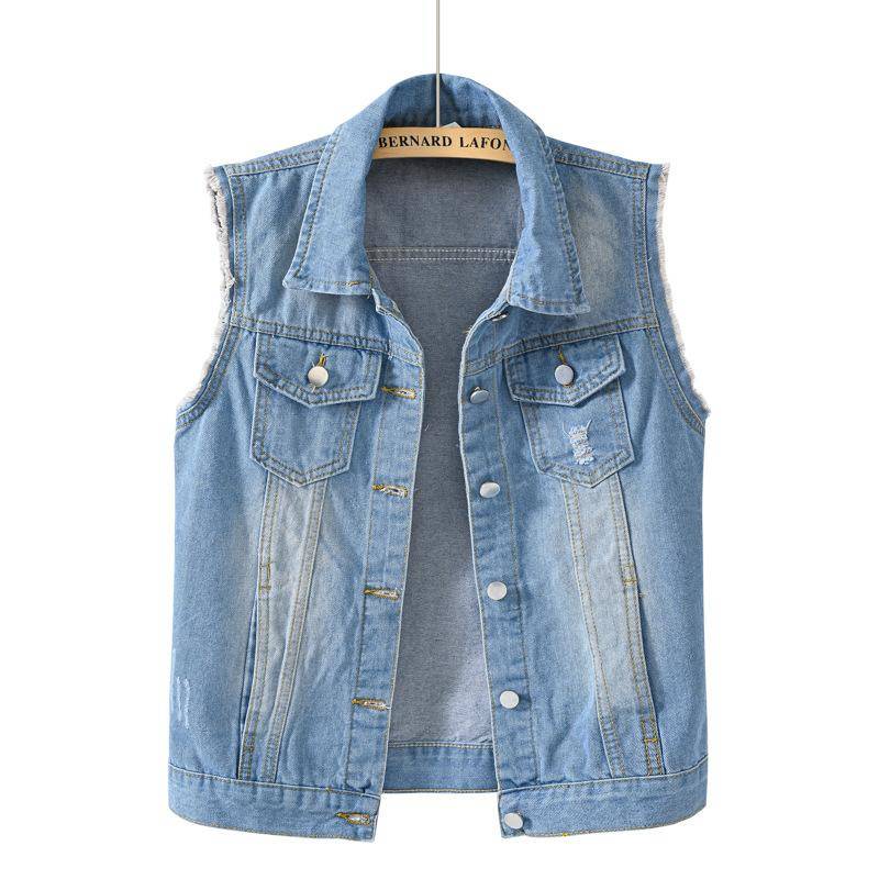 Frühling Sommer Farbe Denim Weste frauen Kurze Koreanische Lose Langarm Jacke Student Top XL blau von Joom DACH