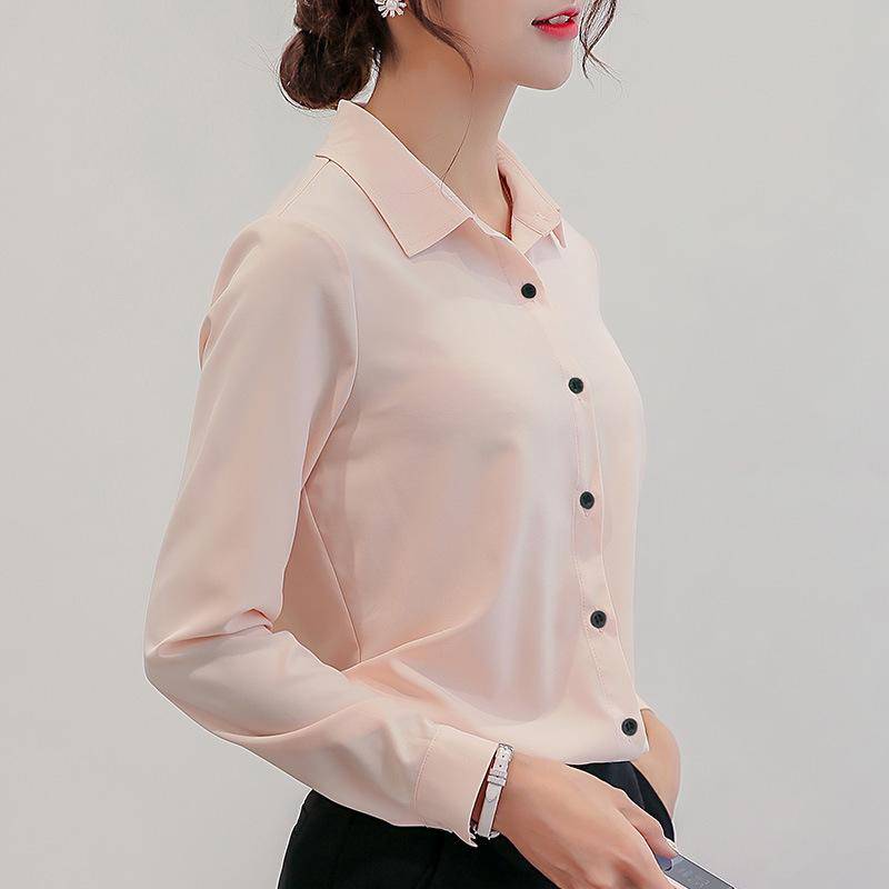 Frühling Sommer Frauen Einfarbig Drehen Unten Kragen Langarm Hemd Büro Button Up Schlanke Bluse Tops S rosa Frühling Sommer Frauen Einfarbig Drehen Unten Kragen Langarm Hemd Büro Button Up Schlanke Bluse Tops S rosa von Joom DACH