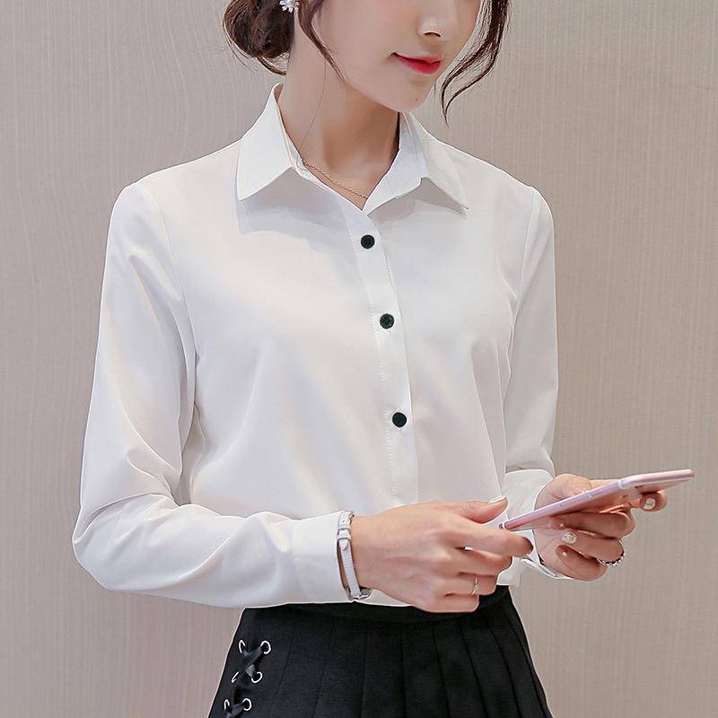 Frühling Sommer Frauen Einfarbig Drehen Unten Kragen Langarm Hemd Büro Button Up Schlanke Bluse Tops XL weiß Frühling Sommer Frauen Einfarbig Drehen Unten Kragen Langarm Hemd Büro Button Up Schlanke Bluse Tops XL weiß von Joom DACH