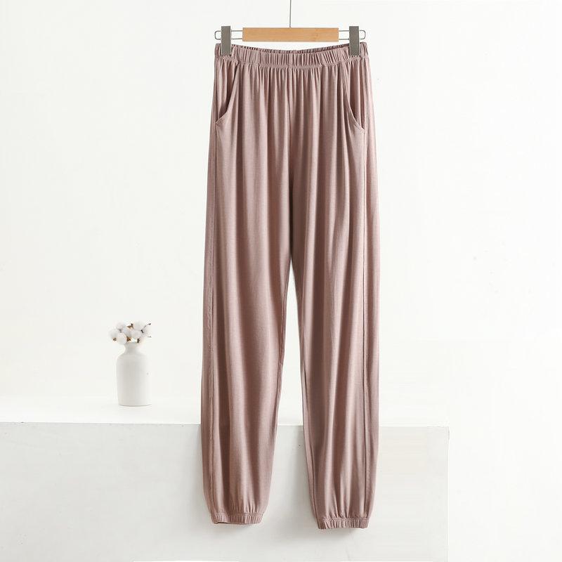 Frühling Sommer Herbst Damen Übergröße Einfarbig Dünne Sektion mit Taschen Jogginghose Locker Mückensicher Fußbindung Neun-Minuten Freizeithose 8XL von Joom DACH