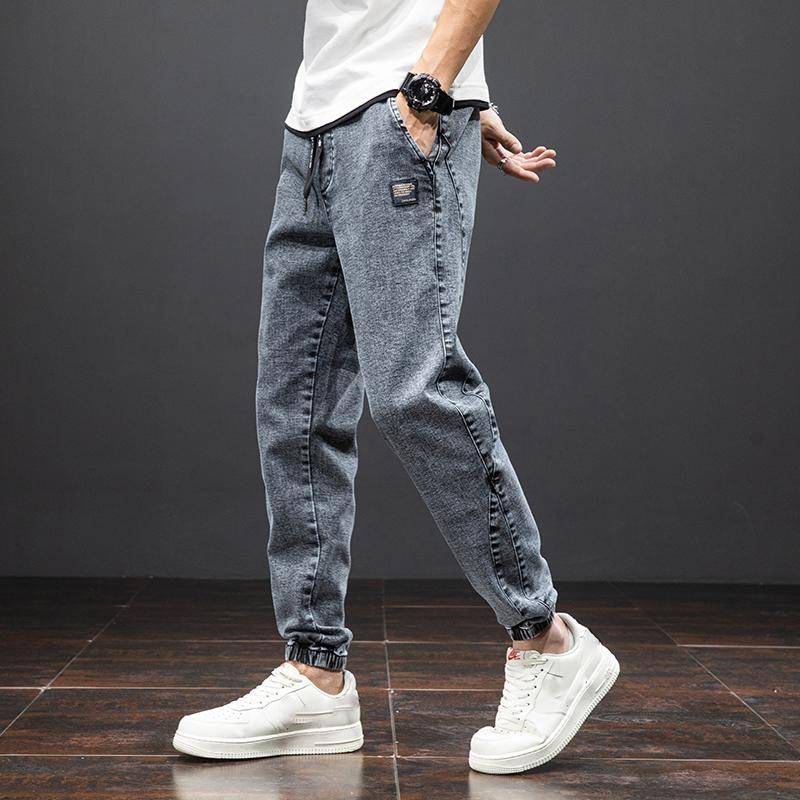 Frühling Sommer Schwarz Blau Cargo Jeans Männer Streetwear Denim Jogger Hosen Männer Baggy Harem Jean Hosen Plus Größe 6XL 7XL 8XL XXL graue von Joom DACH