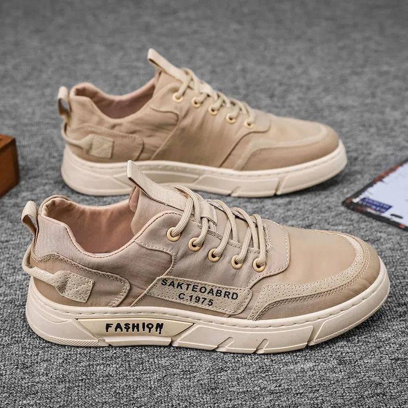 Frühling atmungsaktive Herren Low Top Schuhe Skateboard Platte Schuhe Segeltuchschuhe All-Match Sport Freizeitschuhe 39 khaki von Joom DACH