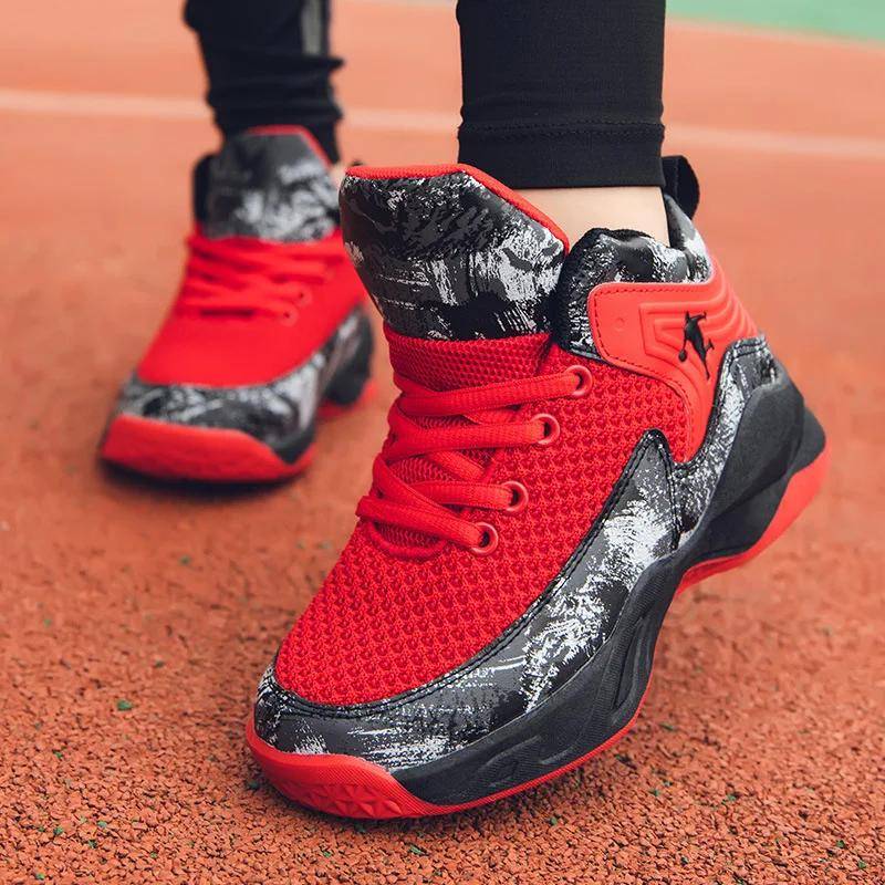 Frühling und Herbst Absatz Basketballschuhe für Kinder Sneakers Dicke Sohle rutschfeste Sportschuhe Junge Basket Trainer Schuhe 40 von Joom DACH