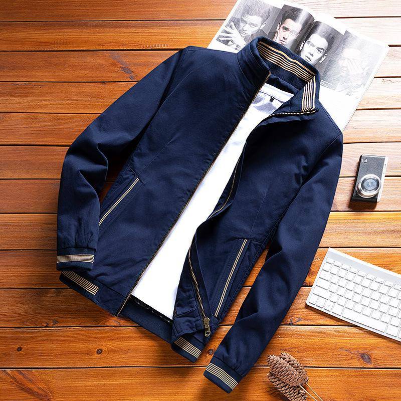 Frühling und Herbst Baumwolljacke Herren mittleren Alters dünn Business Casual Dad Wear Jugend koreanischen Mantel XL von Joom DACH