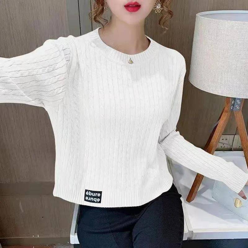 Frühling und Herbst Damen Bottoming Shirts mit modischen kurzen Pullovern Foreign Style Langarm gestrickte dicke Tops S von Joom DACH