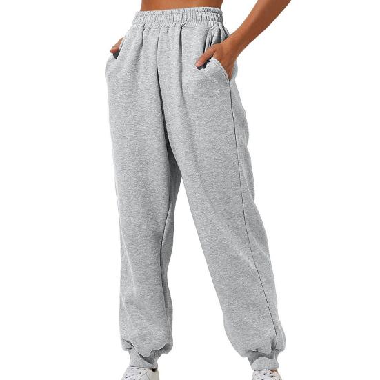 Frühling und Herbst Damen Hosen Hohe Elastische Taille Einfarbig Casual Hosen Weiche Warme Taschen Lose Frühling Herbst Jogginghose Jogginghose XXXL von Joom DACH