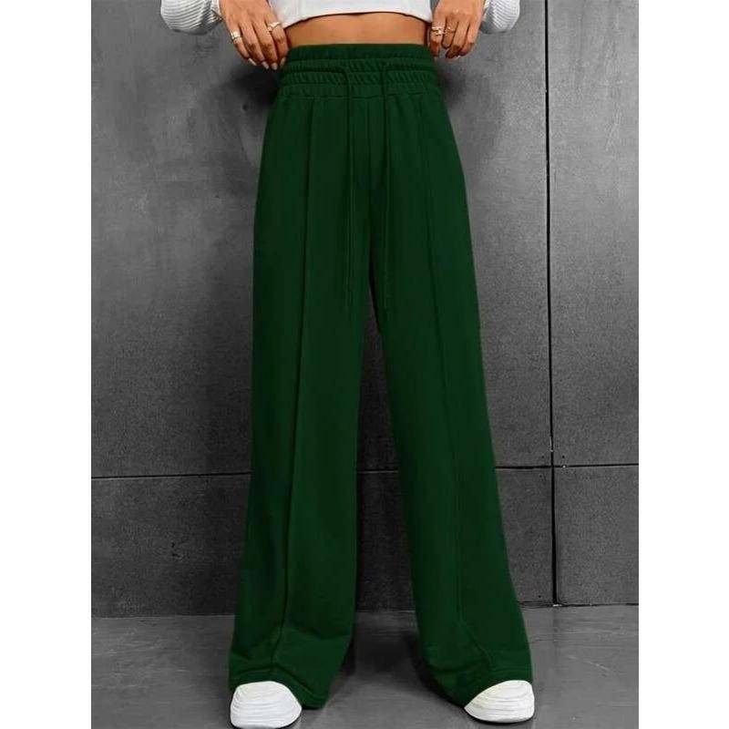 Frühling und Herbst Damen Jogginghose Gerade Hose Lockere Jogginghose Weite Beinhose Outdoor Tanz Lässige Lange Hose 2XL moosgrün von Joom DACH