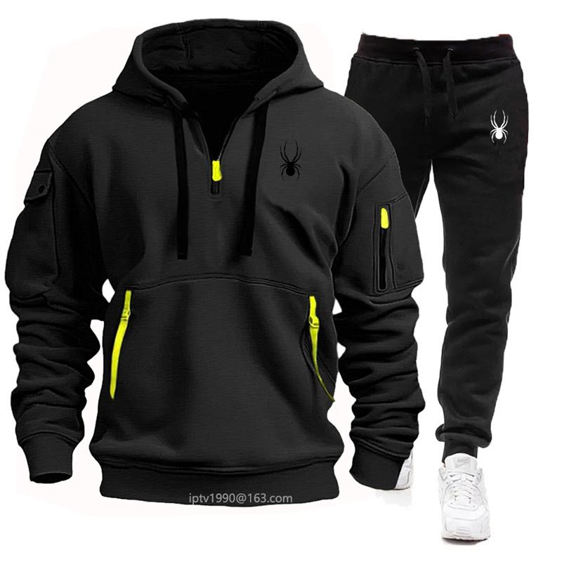 Frühling und Herbst Damen Multi-Pocket-Reißverschluss-Hoodie + Jogginghose Zweiteiliges Jogging-Freizeit-Fitness-Sportbekleidungsset S von Joom DACH