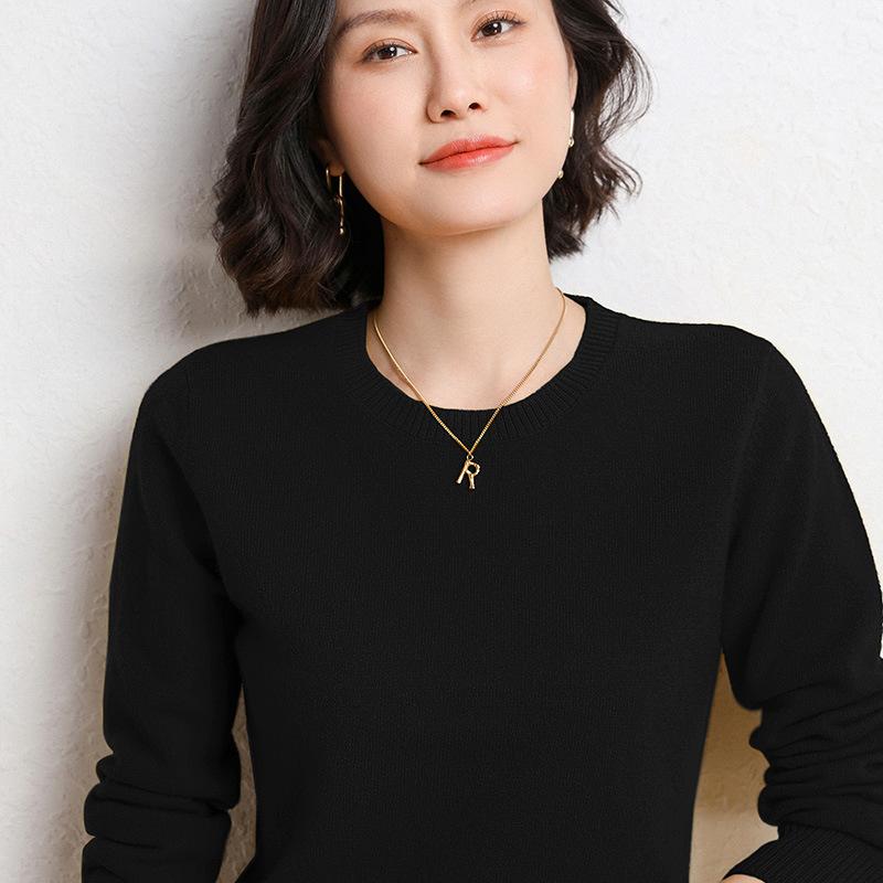 Frühling und Herbst Damen Pullover Pullover Strickpullover Rundhals Langarm Pullover Bottom Shirt Einfarbiger Pullover M schwarz Frühling und Herbst Damen Pullover Pullover Strickpullover Rundhals Langarm Pullover Bottom Shirt Einfarbiger Pullover M schwarz von Joom DACH