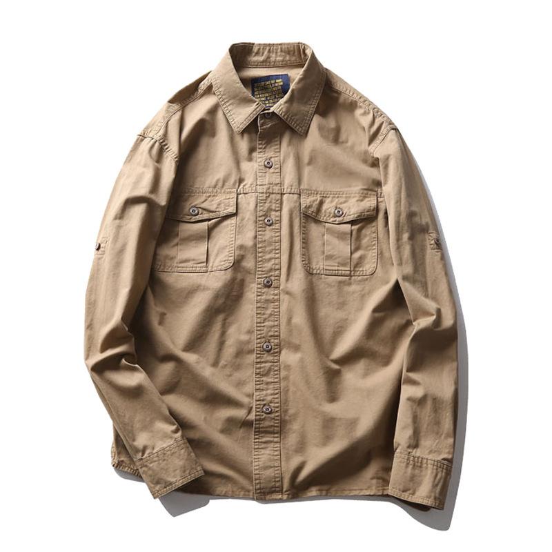 Frühling und Herbst Dünne herren Langarm Hemd Werkzeug Hemd XL von Joom DACH