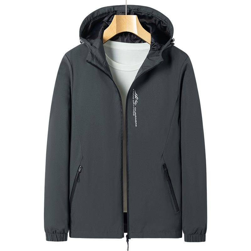 Frühling und Herbst Einlagige Dünne Jacke Herrenjacke Herren Arbeitskleidung Kapuzenjacke Herren Schlanke Winddichte Jacke Outdoor Herren 4XL von Joom DACH