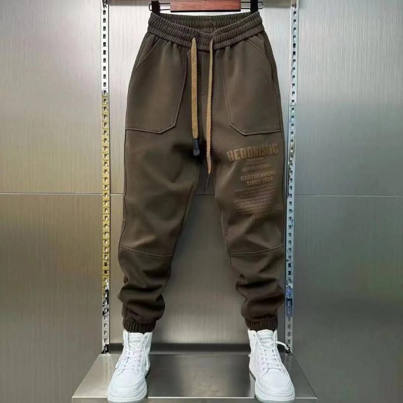 Frühling und Herbst Herren Casual Cargo Pants Hose Baggy Sweatpants Gym Jogger Hip Hop Streetwear Y2k Man Pants Hose S kaffeebraun von Joom DACH