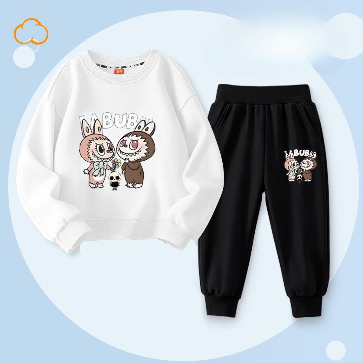 Frühling und Herbst Kinder Mode Bedruckter Blumenstrauß Leggings Mädchen Rundhals Set 120 von Joom DACH