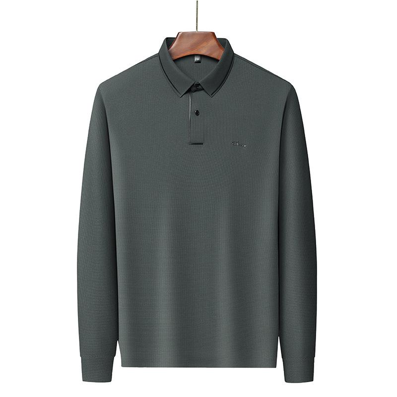 Frühling und Herbst Langarm Herren T-Shirt Herren Stretch Casual Polo Kragen Herren Unterhemd Trendy Polo Shirt Herren L von Joom DACH