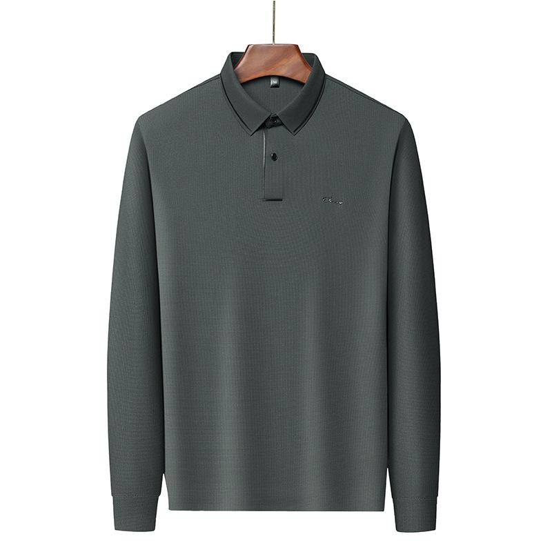 Frühling und Herbst Langarm Herren T-Shirt Herren Stretch Casual Polo Kragen Herren Unterhemd Trendy Polo Shirt Herren L von Joom DACH