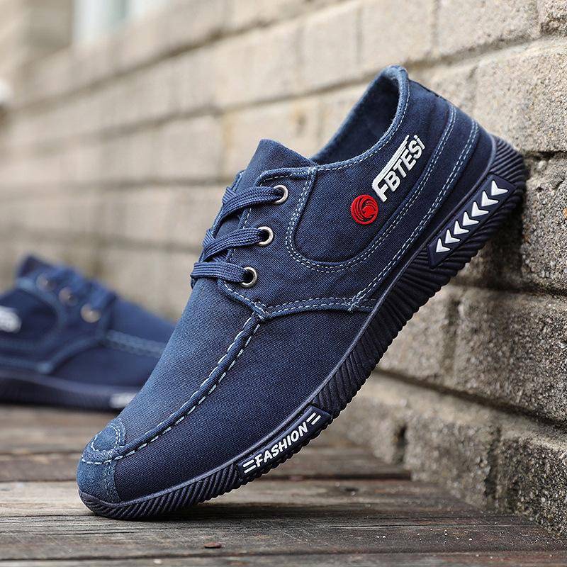 Frühling und Herbst Leinwand Schuhe Non-slip Casual Schuhe Männer Turnschuhe Atmungsaktive Männer Schuhe 39 blau von Joom DACH