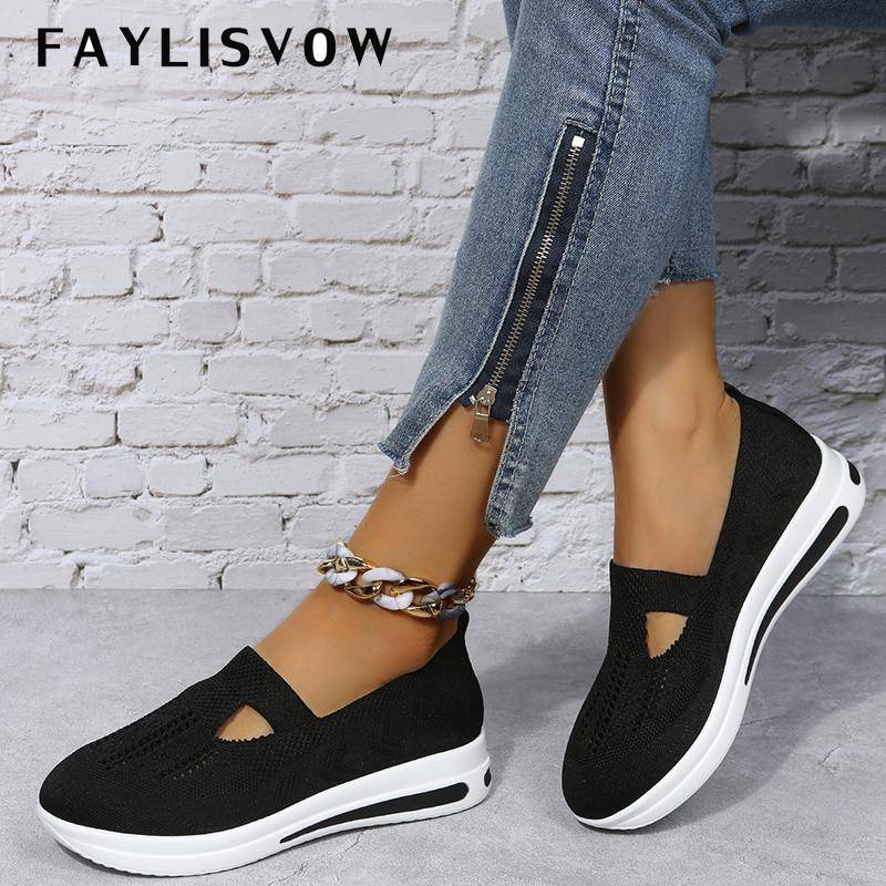 Frühling und Herbst Mesh Damen Sportschuhe Mode Freizeitschuhe Schuhe mit dicken Sohlen Damenschuhe Große Größe 40 blau von Joom DACH