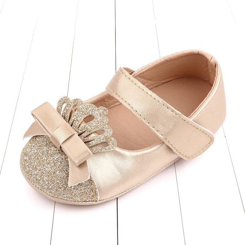 Frühling und Herbst Neue Baby Kleinkind Schuhe Gummisohle PU Einzelne Schuhe Glitzer Pink Prinzessinnenschuhe 11cm / 4.33in von Joom DACH