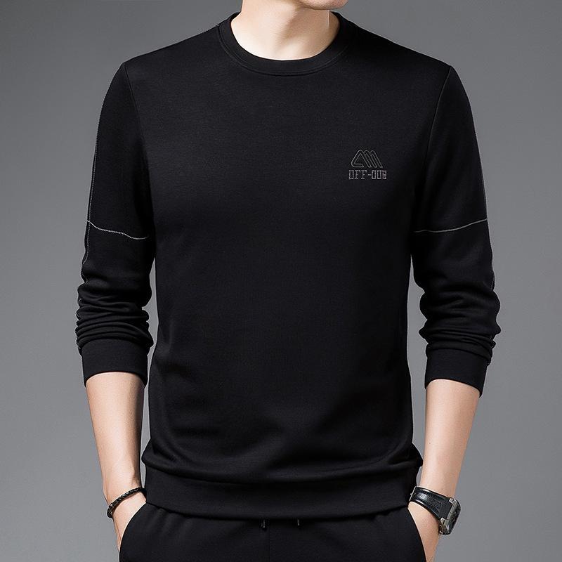 Frühling und Herbst Neue Herren Pullover Casual Herren Langarm T-Shirt Rundhals Top Sport Bottoming Shirt XXXXL von Joom DACH